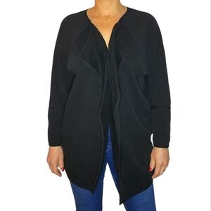 Athleta Open Long Cardigan Small Black Oversized